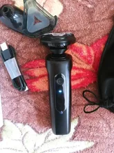 UICINOY maquinilla de afeitar eléctrica de afeitar para hombres IPX7 impermeable lavable desmontable de precisión barba Trimmer pelo hombre afeitadora rotatoria