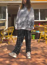Sudadera con capucha de manga larga para mujer, ropa de verano con estampado harajuku de talla grande, estilo coreano