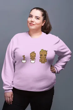 

Angemiel Wear Growing Groot Pink Women Sweatshirts