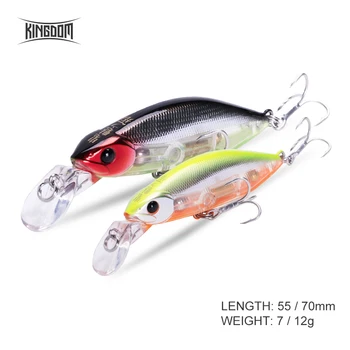 

Kingdom Fishing Lure Jerkbait Minnow Bait 55mm 7g/70mm 12g Slow Sinking Noise System 4 Colors Available Wobblers Model 6504