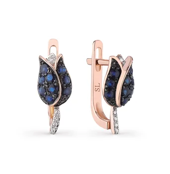 

Gold earrings with sapphires and diamonds sunlight sample 585