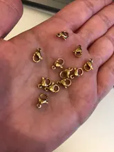 30 unids/lote de acero inoxidable chapado en oro broche de langosta garra cierres para collar de pulsera cadena de fabricación de la joyería Diy resultados suministros