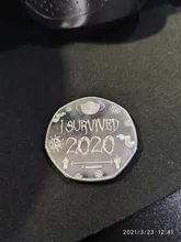 Monedas de calaveras conmemorativas para eventos, insignia de arte de la moneda conmemorativa, he superado 2020 monedas para amigos, familiares regalos creativos, 2020