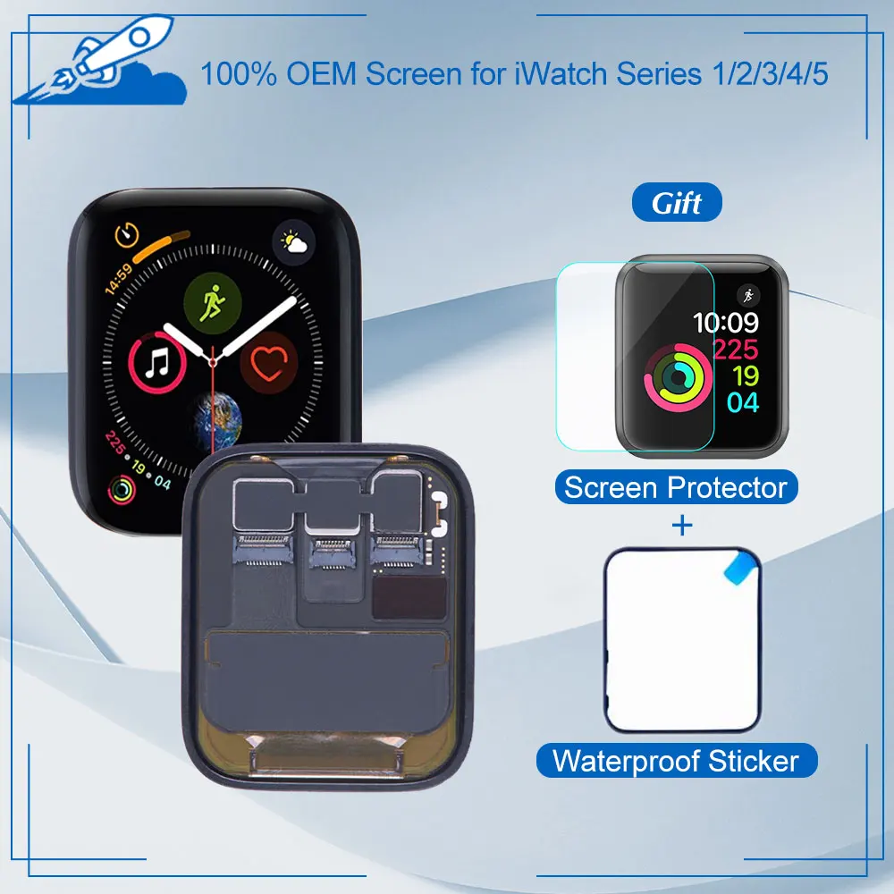 OEM экран для Apple Watch Series 5 4 3 2 1 lcd сенсорный экран OLED дисплей дигитайзер полная сборка для iWatch 38 мм 42 мм 44 мм
