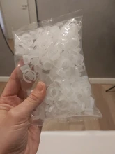 Anillo tinta de tatuaje transparente desechable, pigmentos para tatuaje de labios, cejas, taza para tinta, contenedor de maquillaje permanente, anillo tinta de tatuaje, 100 Uds.