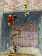 Parrot Rope Cockatiel-Toy Swing-Supplies Bird-Cage Training-Accessories Pet-Stand Conure