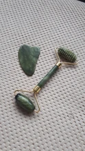 Gua Sha-Rodillo de Jade masajeador Facial 100% verdadera piedra Natural, rascador Gouache, herramientas de masaje para el cuidado de la piel