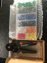 Alicates Terminales hexagonal,WOZOBUY Alicate hexagonal de trinquete ajustable,se utiliza para extremos de cable de 0.25-6.0mm² / AWG 23-10 con 1900 Pcs conector de cable