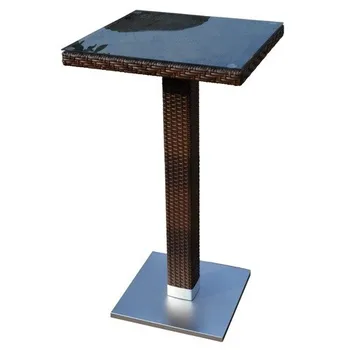 

Table CANDICE, high, aluminum, rattan chocolate, 60x60 cms