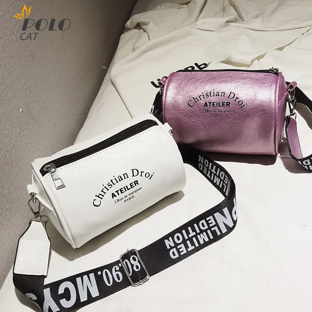 

2020 New Ultra-Fire Wide Shoulder Strap Cylinder Small handBags Solid Color Messenger Bag Korean-Style Shoulder  