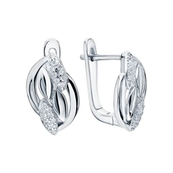 

Silver earrings with cubic zirconia sunlight sample 925