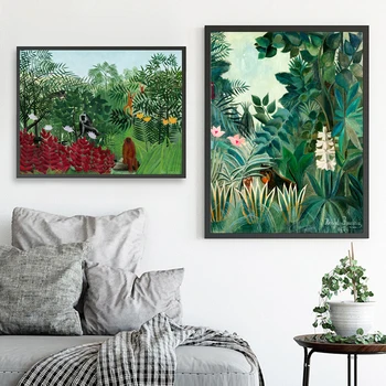 

French Impressionist Painter Henri Rousseau Abstract Painting Canvas Print Classic Artwork Poster Gallery Wall Art Picture Decor