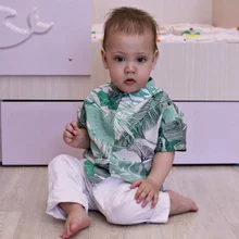 2-7T niño chico bebé niño Niñas Ropa de manga corta Camisa Floral Boho playa imprimir fiesta Caballero vacaciones de verano camisa de los muchachos
