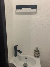 Accessories Towel-Holder Wall-Mounted Washroom Black Aluminum Square Space Single