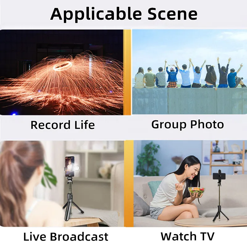 Extendable Tripod For Mobile Phone Wireless Bluetooth Selfie Stick With Fill Light Remote Control For Xiaomi iPhone Palo Selfie