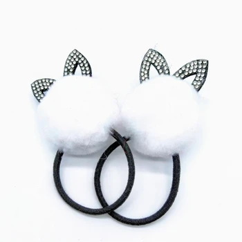 

Hair Scrunchies for girl pompo white color
