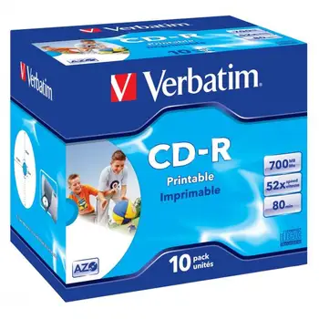 

Verbatim CD-R AZO Wide Inkjet Printable 700 MB 10 piece (i)