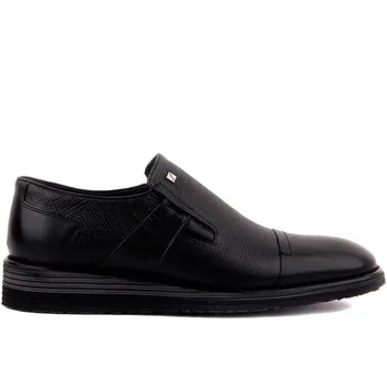 

Fosco-Black Leather Men 'S Casual Shoes