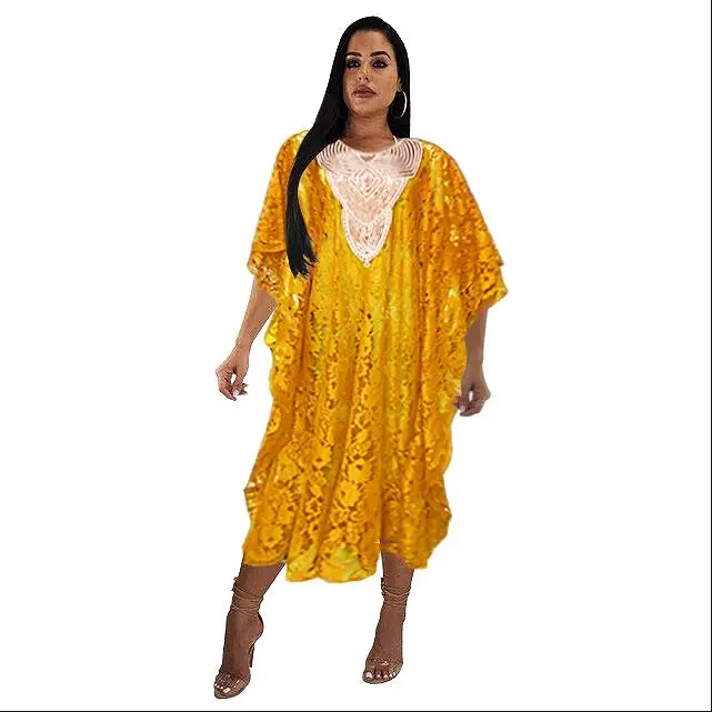 LQ254 DHL-Queency Net Lace Dress Nigeria women Sequins neckline embroidery Tulle lace clothes Beautiful free size | Дом и сад