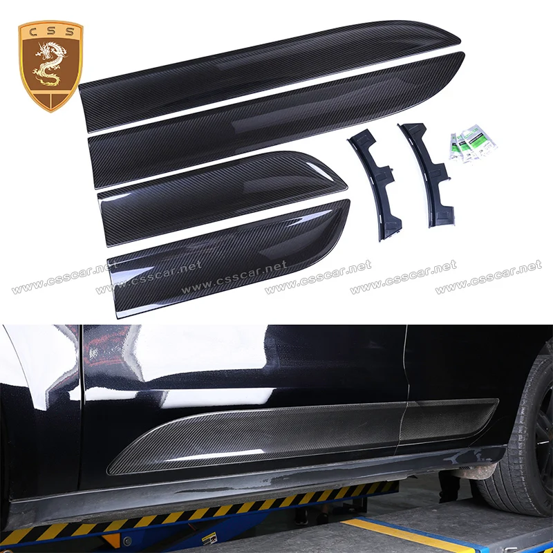 

6 шт. для Porsche Macan 2014-2021 корпус боковой молдинг отделкой из углеродного волокна Сталь автомобиля Средства для укладки волос Prodect кузова автомобиля