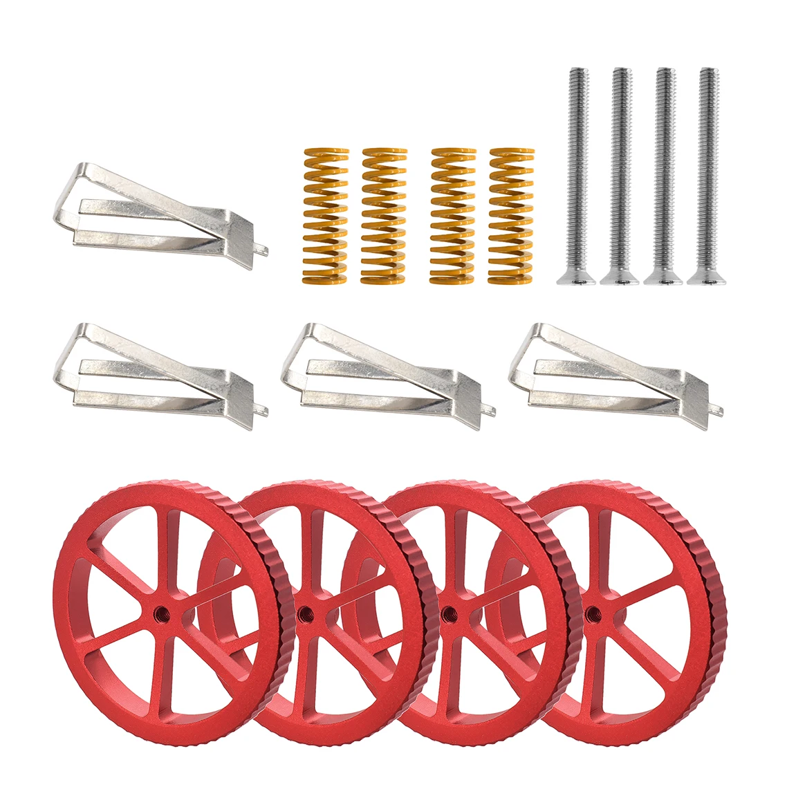 Alumínio Atualizado Mão Torção Nivelamento Porca Peças de Impressora 3d Hot Bed Die Springs m4 Parafusos Ender Pro Cr20 Pcs - Imagem 5