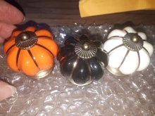 KAK de calabaza de cerámica de 40mm cajón perillas tiradores de puertas de armario agujero manijas del gabinete con tornillos manijas de muebles