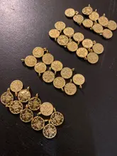 Eruifa-Mini Moneda de 8mm, colgante de aleación de Zinc chapado en oro/plata, joyería, collar, pulsera, pendientes, 2 colores, 20 Uds.