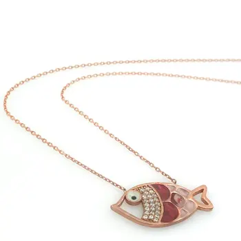 

New Trend Colorful Cute Silver Fish Necklace