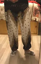 Pantalones de Yoga holgados Retro para mujer, pantalones de pierna ancha con estampado Floral, largos, elásticos, sueltos, Palazzo, de chándal, Harlan