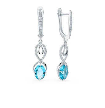 

Silver earrings with crystals and cubic zirconia sunlight sample 925