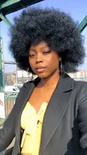 QQXCAIW-pelucas Afro sintéticas, 200g, Super grandes, cortas, para Cosplay, fiesta, baile negro