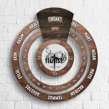 

Personalized Professional Flutists Infinite Mayan Calendar Wooden Wall Clock-1
