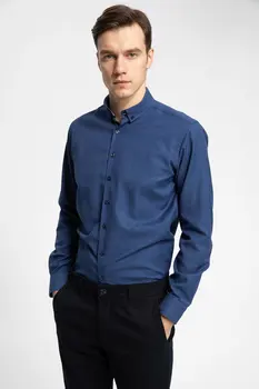 

DeFacto Men Formal White Shirt Smart Casual Woven Top Long Sleeve Shirt Office Business Wear Top Shirt Cloth -J9647AZ19SP