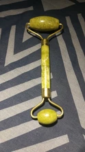 Rodillo de Jade para masaje Facial, masajeador verde de piedra Natural, levantamiento de cuello y cara, herramientas de cuidado de la piel, 2 uds.