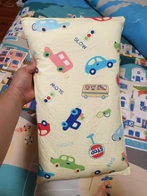 4 colores de algodón de dibujos animados niños almohada suave lavable bebé cabeza de dormir cojín largo rectángulo niño almohada reposacabezas portátil