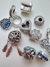 Nuevo 925 Plata niño niña de copo de nieve cazador de sueños de plumas oso zorro estrella del cielo cuentas Original pulsera de abalorios Pandora para manualidades joyería