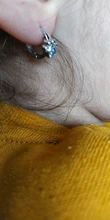 LISM-pendientes de circonita cúbica para mujer y niña, de Plata de Ley 925, con Pata de Gato Azul, regalos de cumpleaños