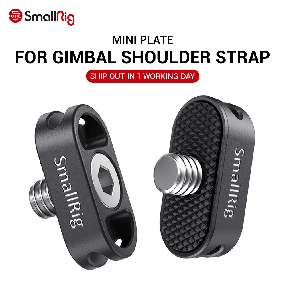 

SmallRig DSLR Camera Plate Aluminum Mini Plate for Gimbal Shoulder Strap (2 PCS) Light Weight for Video Shooting 2366