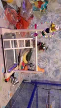 Perch-Stand Ladder Feeder Playground Bird Parrot with Wooden Platform Gym Cups Interactive-Toys