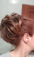 Horquilla de pelo sintético para mujer, moño de rosquilla recto de 80g, Ombre elástico Updo moño esponjoso desordenado