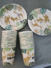 QIFU-vajilla con diseño de animales de la selva decoración para fiesta de cumpleaños, suministros para fiesta de jungla, Safari, decoración para temática de fiesta