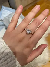 Anillos de boda con forma de corazón y cristal para mujer, sortijas de compromiso de oro rosa para mujer, joyería, accesorios para regalos de fiesta