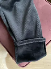 Corduroy Pants Trousers Velvet Fleece Winter Thick Black Female Women Straight for Workout