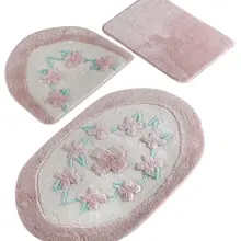 Коврик для ванной | коврик для ванной нескользящие Противоскользящие коврики Essence розовый 3л набор 60X100 cm-50X60 Cm-40X60 см