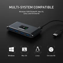 

Hot USB KVM Switch USB 3.0 2.0 Switcher KVM Switch for Windows10 PC Keyboard Mouse Printer 2 PCs Sharing 4 Devices USB Switch