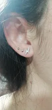 CANNER 1 par Plata de Ley 925 auténtica pendientes de cristal de circón pendientes para Piercing para las mujeres hueso del oído bien joyería pendientes de botón pendientes