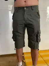 Fabison-pantalones cortos militares para hombre, Shorts tácticos de camuflaje, de algodón, informales, de trabajo, de talla grande