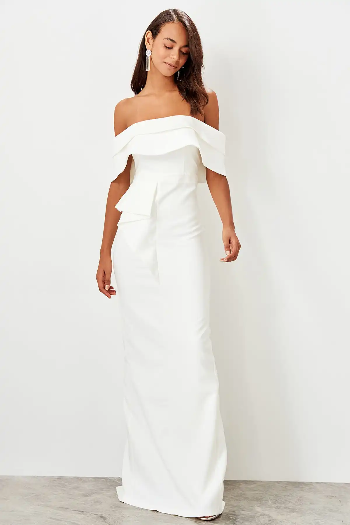 Trendyol маховик детальное вечернее платье TPRSS19BB0495|Вечерние платья| |