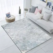 Синий белый мраморный дизайн геометрический 3d принт Нескользящая микрофибра Гостиная декоративный современный моющийся коврик