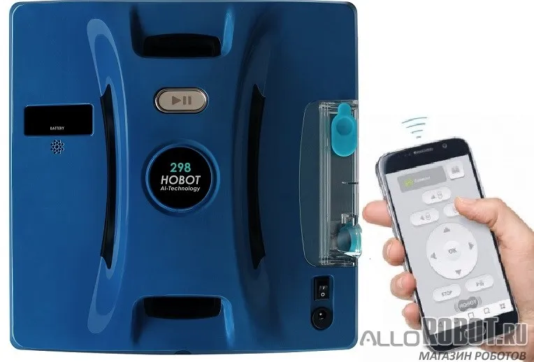 Синий Робот для чистки стекол Hobot 298 Ultrasonic - Цвет: Синий